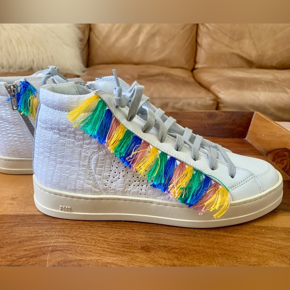 P448 Skate High Top Lisa Rainbow Sneakers - Picture 11 of 13